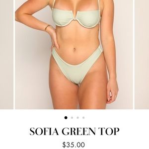 Green Polka Dot Bikini *SIZE L BUT RUNS SMALL*